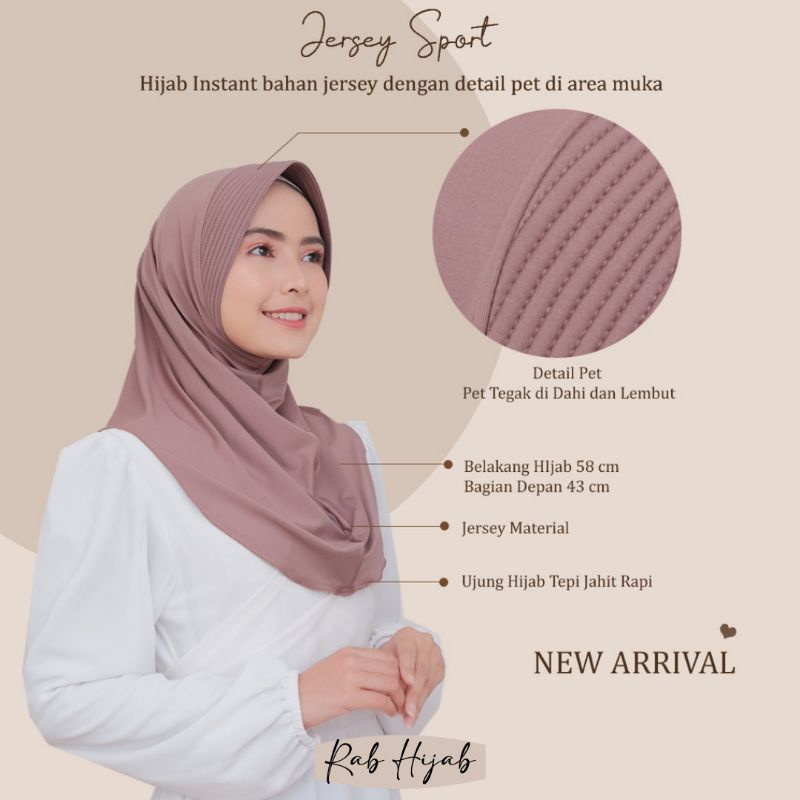 Hijab/Jilbab Bergo Sport Instan Jersey Premium