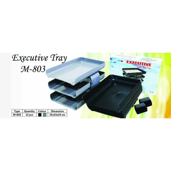 

Office & Stationery | Document Organizer | Triple Desk Tray / Letter Tray / Excecutive Tray/ Rak Microtop M-803 | Best Seller