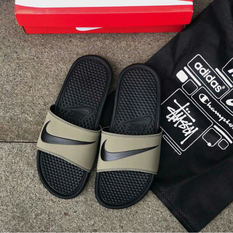 Big Size Jual Sendal Nike Benassi Swoosh Original, Slippers Nike, Sendal Original
