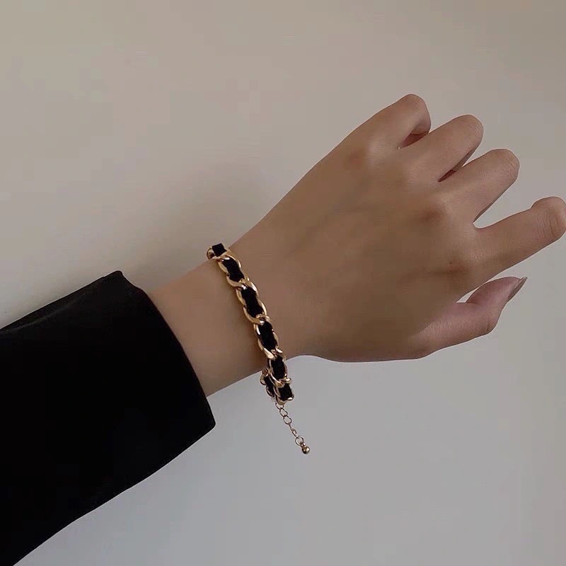 AY(CN) Gelang Rantai Warna Hitam Emas Untuk Wanita