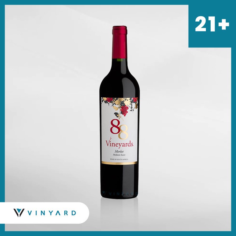 88 Vineyards Merlot Medium Sweet NV 750 ml (Original &amp; Resmi by Vinyard)