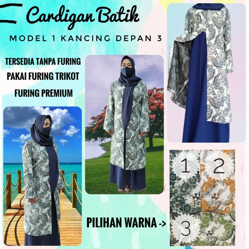 Cardigan batik termurah harga grosir cardigan wanita bisa buat couple jual inner rok tanpa lengan