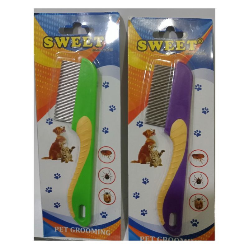 SISIR KUTU GAGANG WARNA /Sisir Serit/Sisir kutu kucing anjing