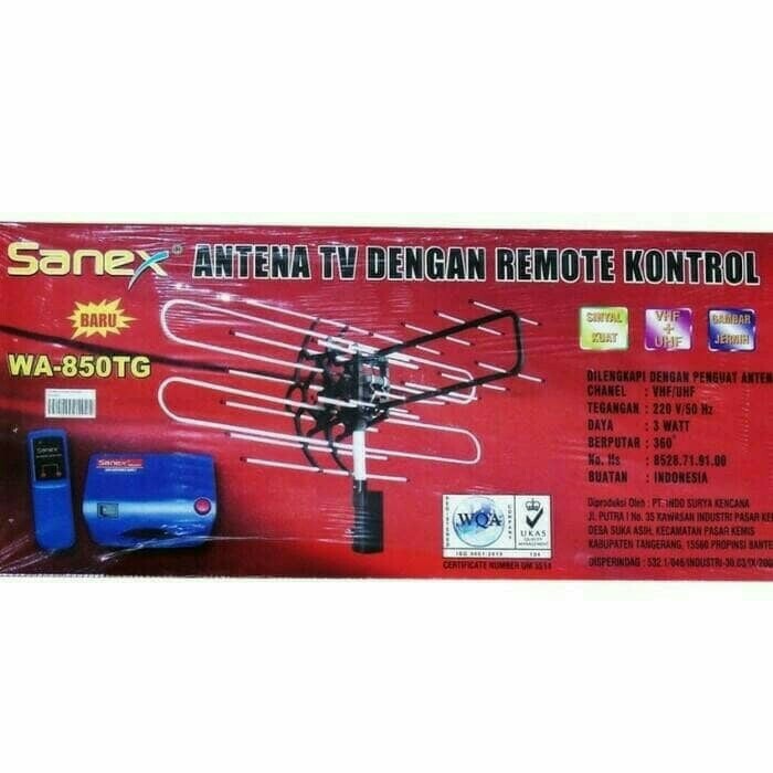 Antena TV Luar Sanex Dengan Remote Control Putar + Boster WA 850TG