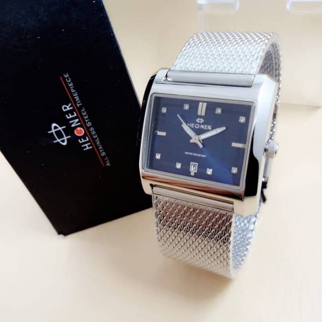 JAM TANGAN WANITA HEGNER 423 SILVER BLUE ORIGINAL