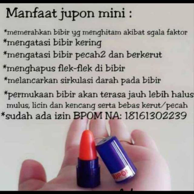 JUPON MINI LIPSTICK ORIGINAL BPOM - JUPON PEMERAH BIBIR