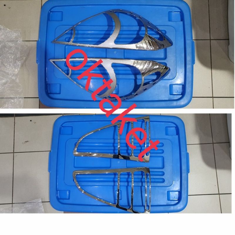 paket garnish lampu depan belakang innova lama 2004-2007 chrome