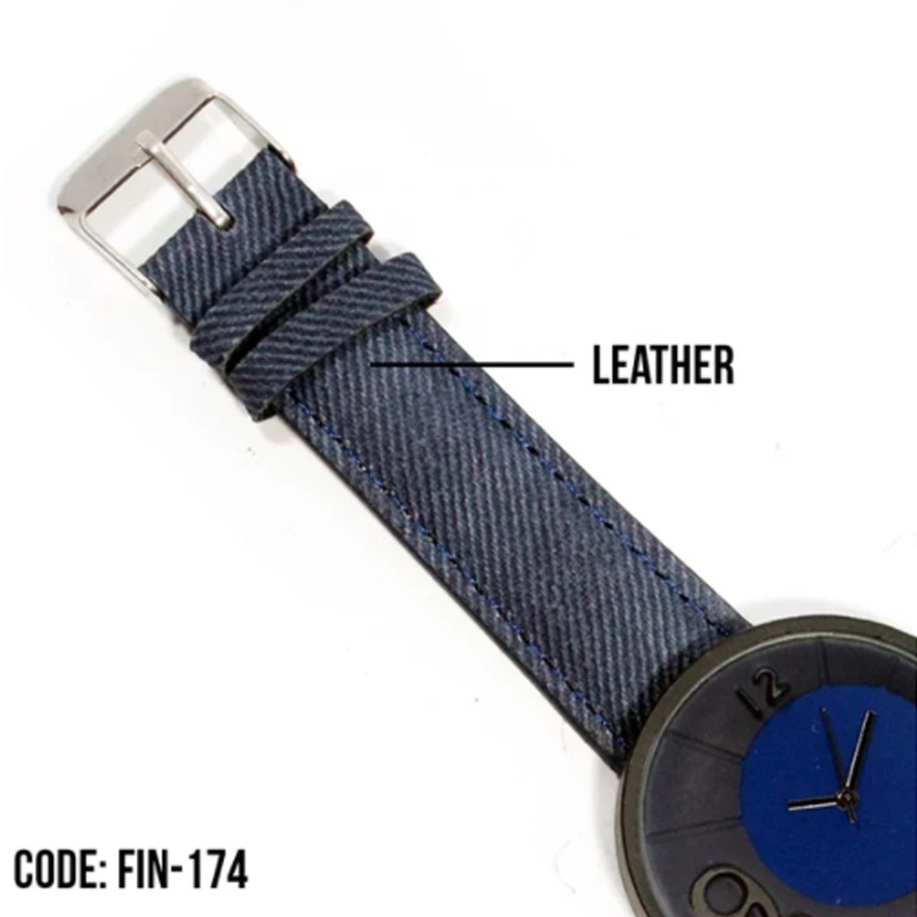 FIN-174 jam tangan analog wanita leather strap unisex watch kado ulang tahun