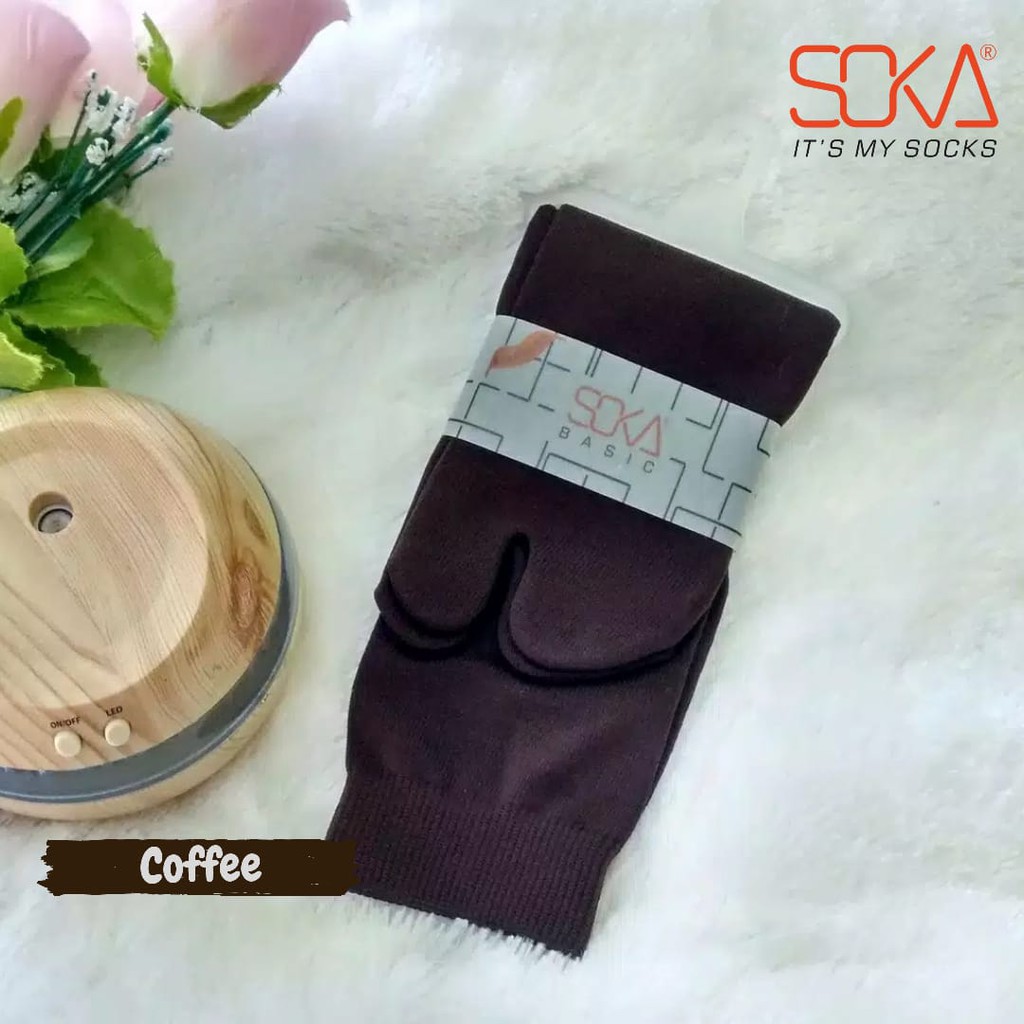 Kaos Kaki SOKA Jempol Pendek Standar - Size M Basic Polos-M-Coffee|CokelatTua
