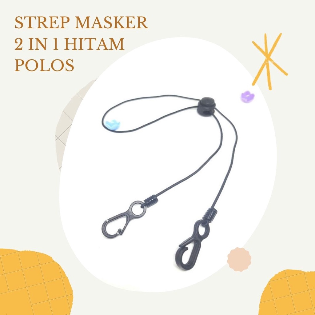 Strep Masker Pria Tali Masker Laki-Laki Kalung Masker Pria Aksesoris Masker Pria Pengait Masker Mura