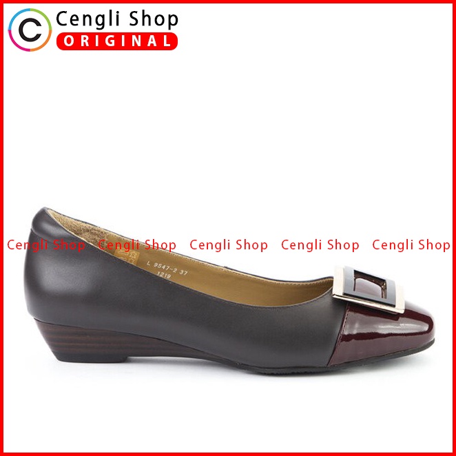 SEPATU WEDGES KULIT ANDREW WANITA ORIGINAL FORMAL BRANDED COKLAT ANW02