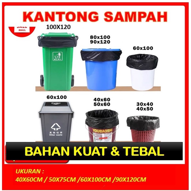 Kantong Plastik Sampah HITAM Trash Bag KUALITAS SUPER TEBAL