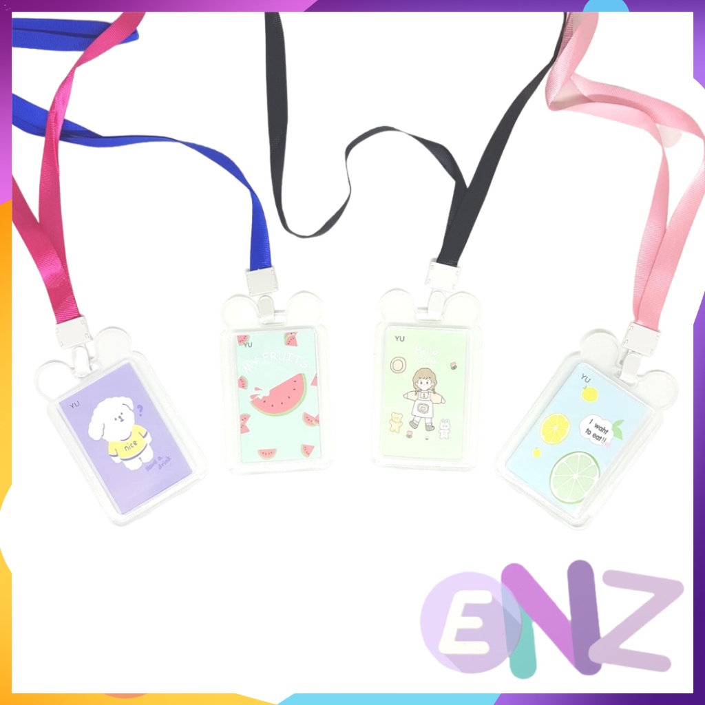 ENZ ® ID Card Holder Gantungan Kartu nama / Name Tag / Tali Id Card Nama / Gantungan Kartu Akses Kartu Kerja Dengan Tali Strap 2cm 1230