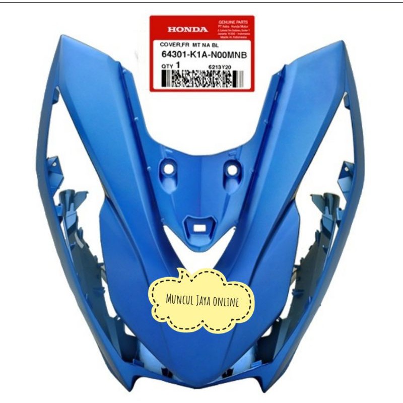 64301-K1A-N00MNB Cover Front Panel Tameng Lampu Depan Honda Beat LED Eco K1A Biru Dof