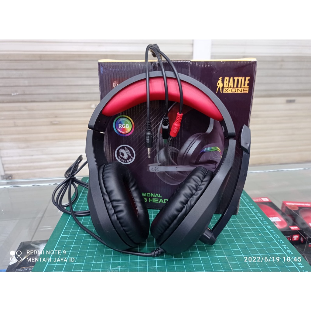 HEADSET GAMING BATTLE X-ONE BQ8 RGB HD STEREO SOUND HEDSET BASS GAMING PROFESIONAL