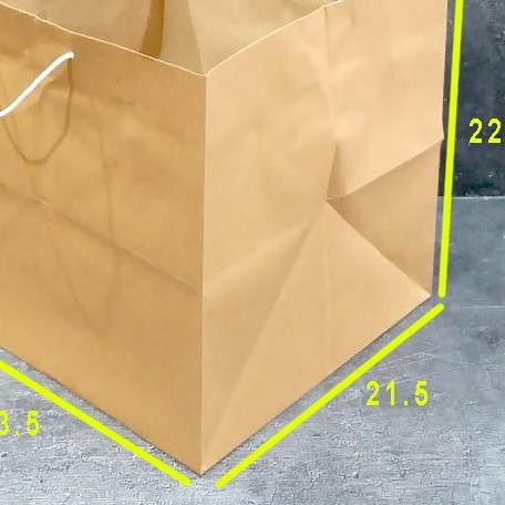 

Paper Bag Coklat Polos 22x22 / 12 pc / Tas Kertas paperbag 22 x 22