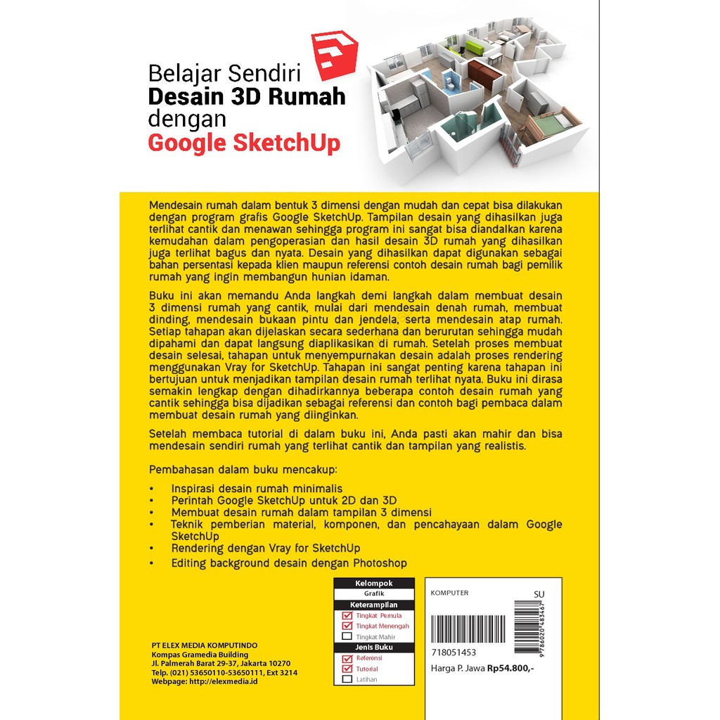 Jual Buku Komputer Belajar Sendiri Desain 3D Rumah Dengan Google SketchUp Rio Manullang Desain Grafis Indonesia Shopee Indonesia