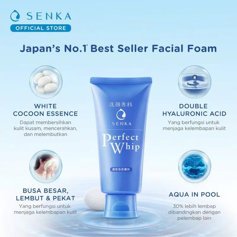 (cyber) cod terbaru SENKA - ORIGINAL Perfect Whip Facial Foam From Japan 120g