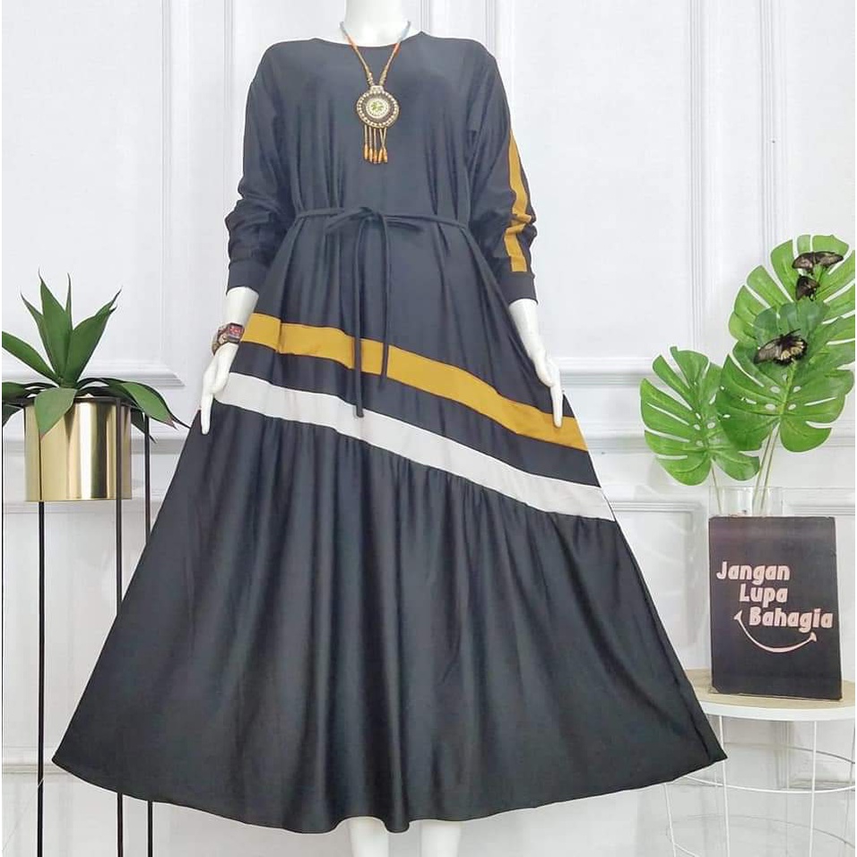 LANGSUNG KIRIM gamis jersy lemonskin plat terlaris  / gamis terbaru /beseller