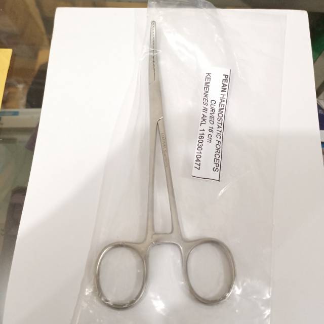 Kleam Pean  Bengkok Haemostatic Forceps 16cm Pean Bengkok 16cm