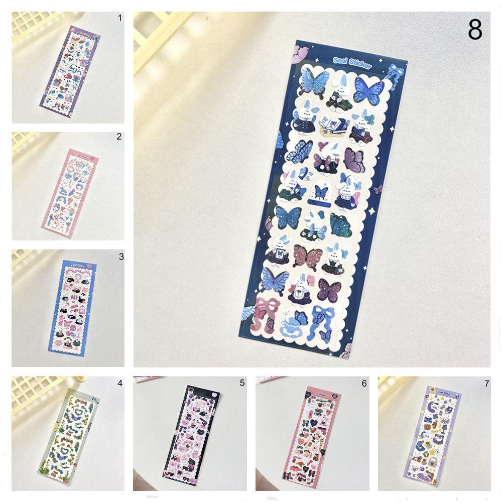 R-bunga Stiker DIY Photocard Laser Journal Diary Shiny Scrapbooking