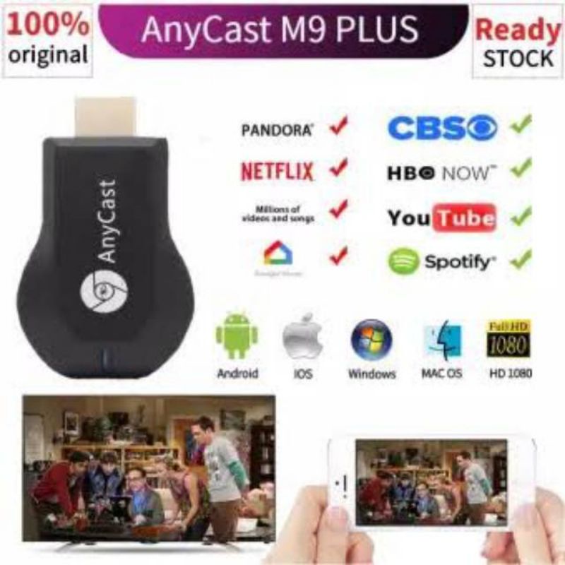 [ORGINAL] ANYCAST M9 PLUS 1080P WIFI HDMI / WIRELESS HDMI / DONGLE ANYCAST M9 PLUS