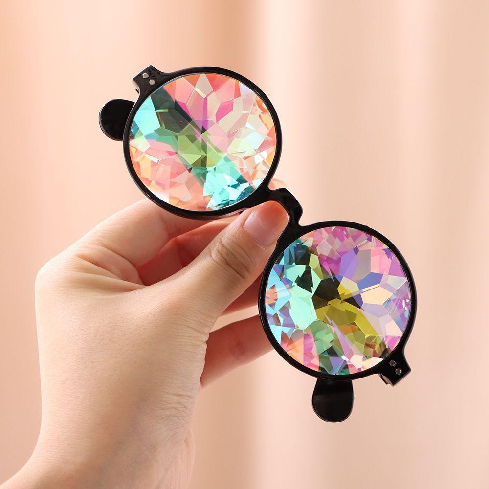 Lily Kaleidoscope Kacamata Pelangi Lensa Kristal Klub Malam Festivals Eyewear