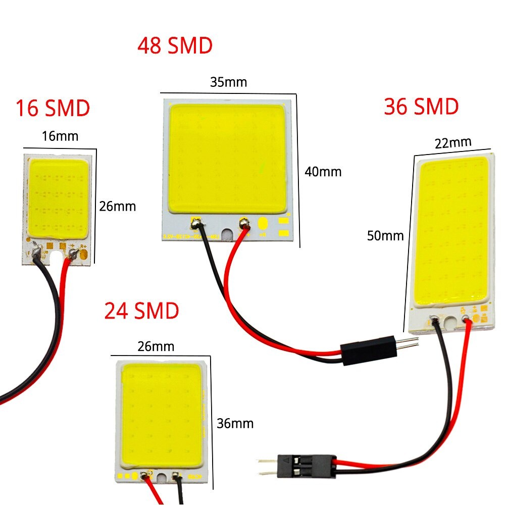 [24 Titik Led] Lampu LED Kabin Plafon COB Plasma UNIVERSAL COB 24 titik Lampu Mobil 24 Mata 3.6 x 2.6cmFestoon T10