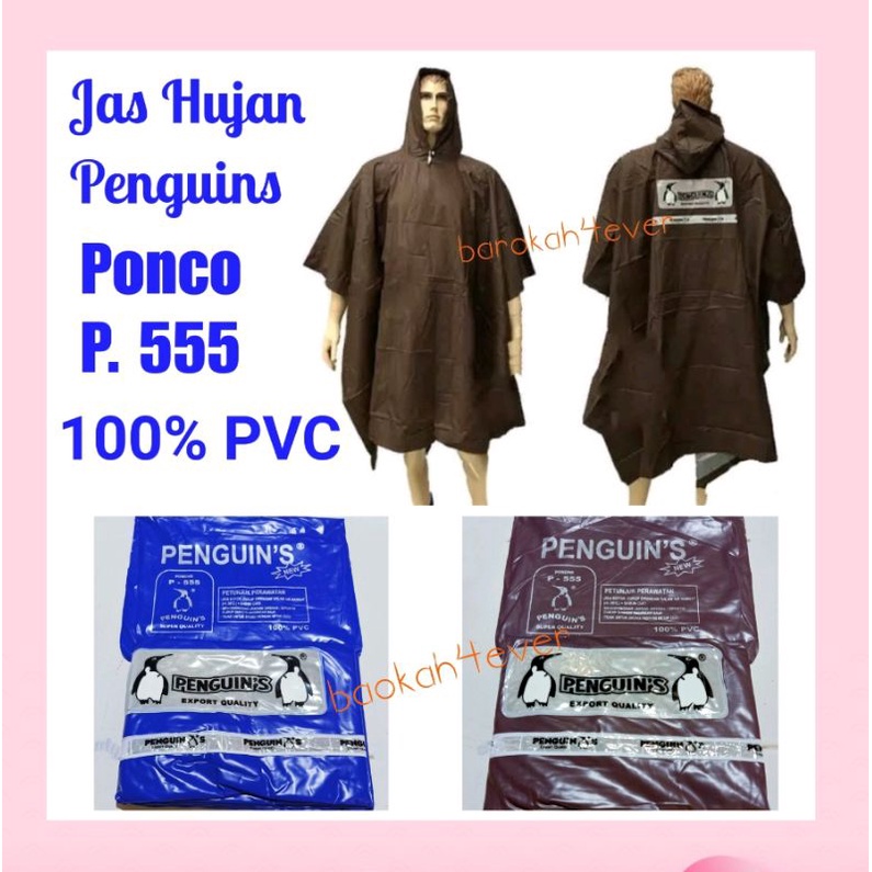 Jas Hujan PENGUINS Ponco P-555 Poncho PVC