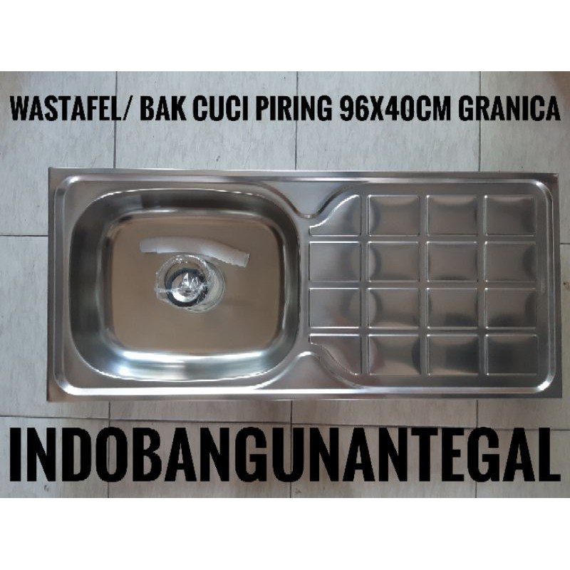 Wastafel bak cuci piring 96cm x 40cm granica