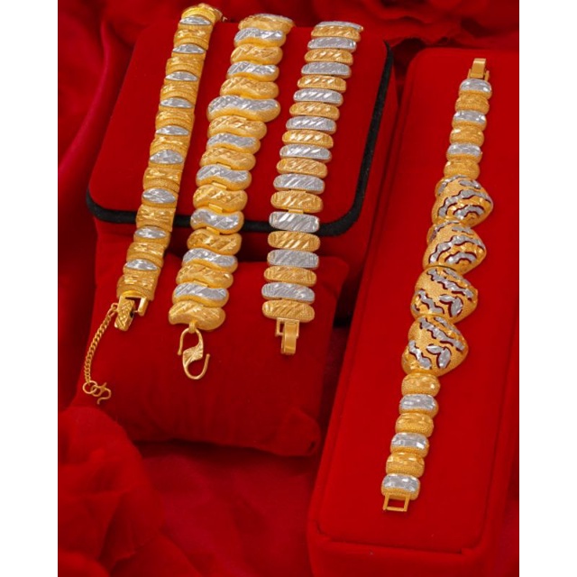 SET COMBO GELANG BANGLE EMAS BANGKOK ASLI DAN REAL PICT HARGA TERMURAH