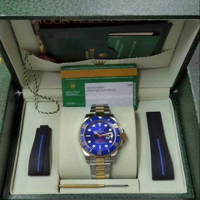 Jam Pria Rolex Submariner Gold Automatic Fullset Clone