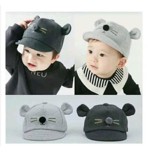 Topi Bayi Motif Kucing