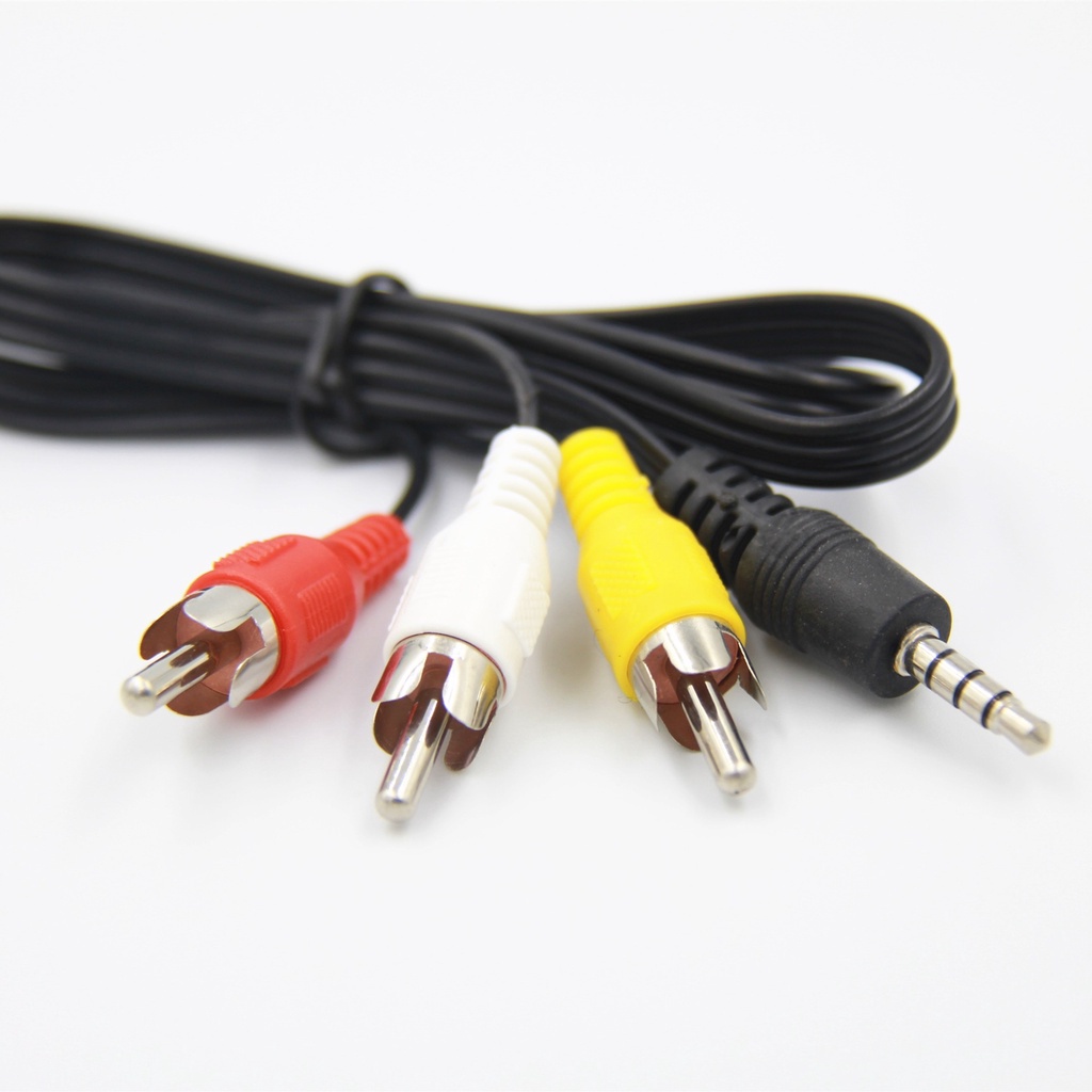 【stock】1M 3.5mm RCA One Point Three AV Cable, Long Head Turn 3 Lotus Female Head Video Adapter Cable for DVD Player