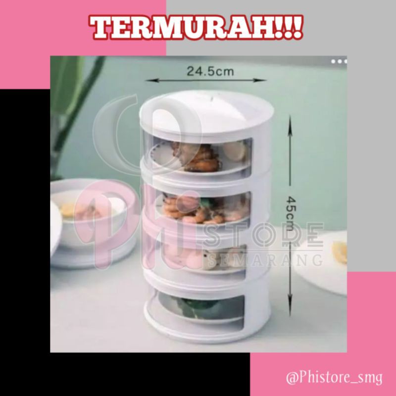 TUDUNG SAJI FOOD COVER 4 RAK MAKANAN SUSUN TERMURAH