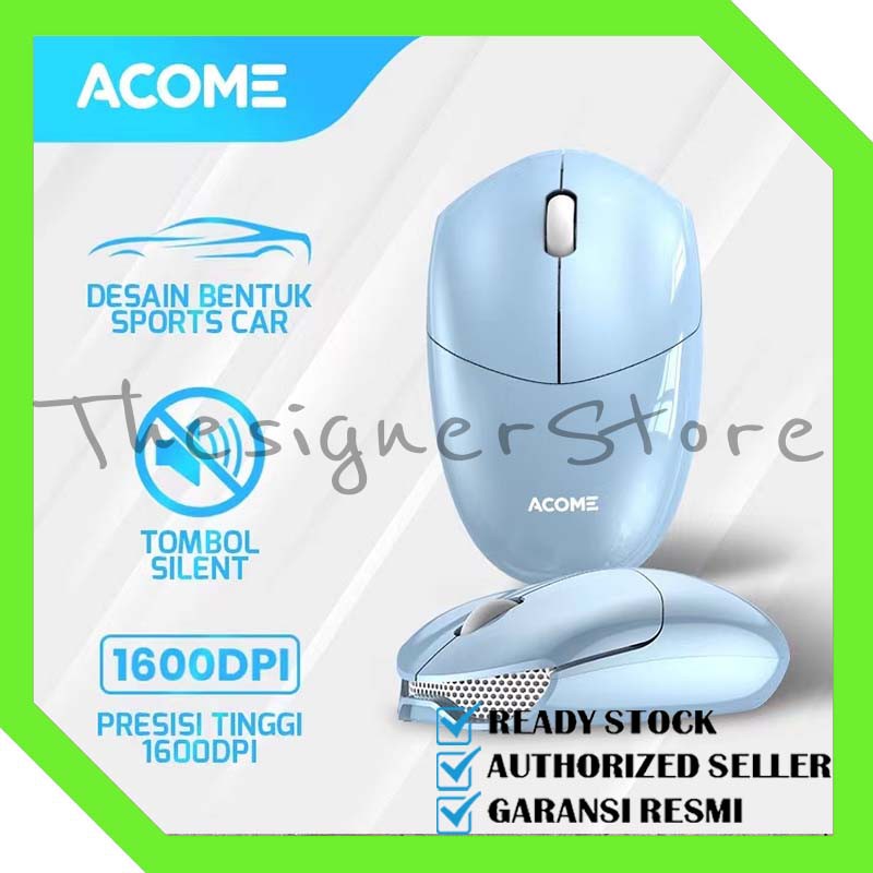 Acome Mouse Wireless Silent Click Desain Sports Car AM200 Garansi Resmi 1 Tahun