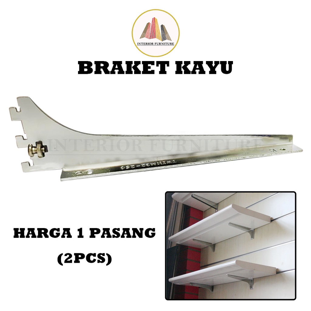 Braket Ambalan Kayu Bracket Ambalan Teriplek 15 cm - 45 cm..