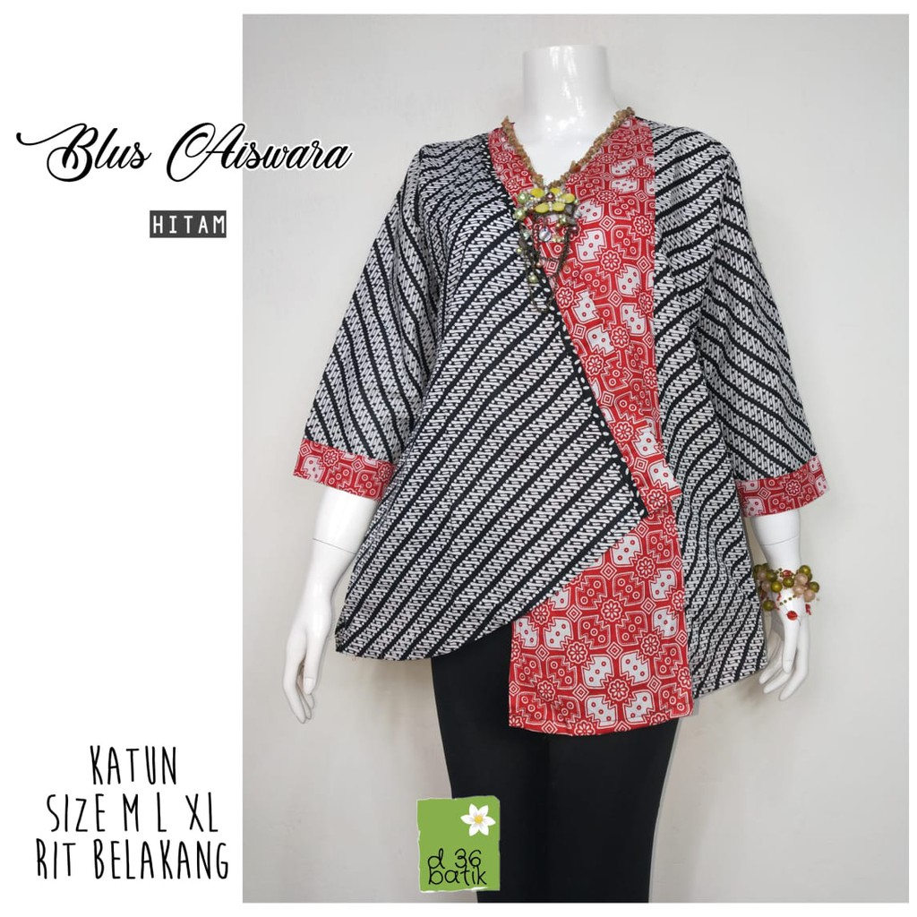 Blus Aiswara Kimono Blus Batik Cantik Kerja Seragam Casual Modern Kantor Kondangan Baru Cakep