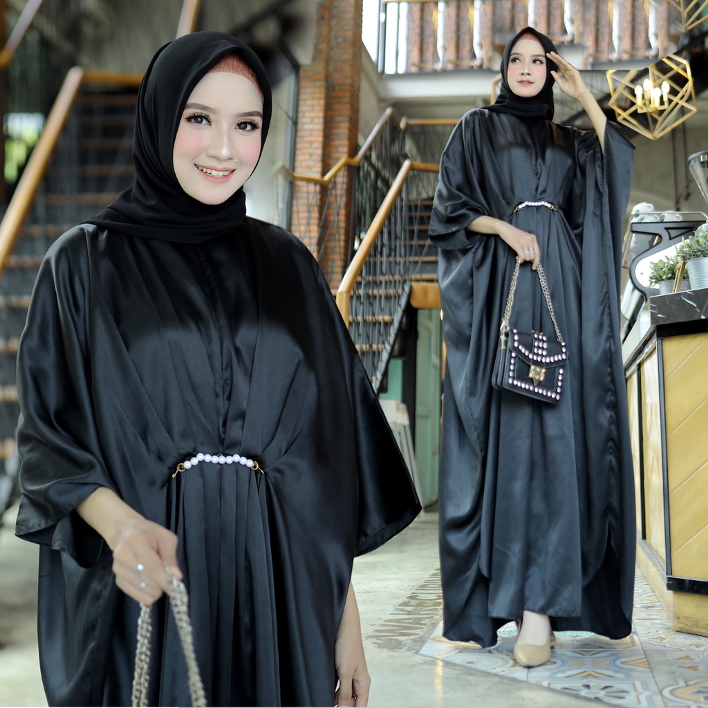 HOPYLOVY - Kaftan Jumbo Wanita Muslim Kekinian Meilia / Kaftan Muslimah Big Size