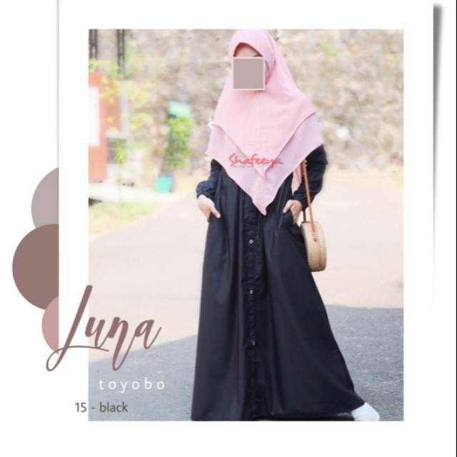 Gamis Luna by shafeeya / gamis toyobo / dress simple / Terlaris