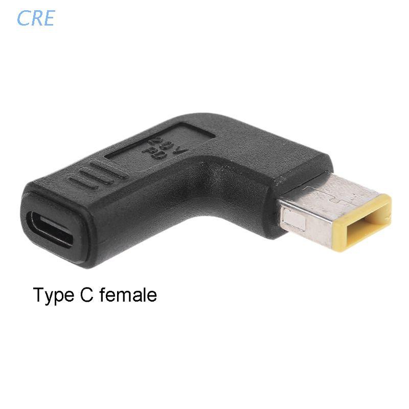 Adapter Power Tipe C Female Ke Square Dc Male Pd Untuk Le-Novo Thinkpad Notebook