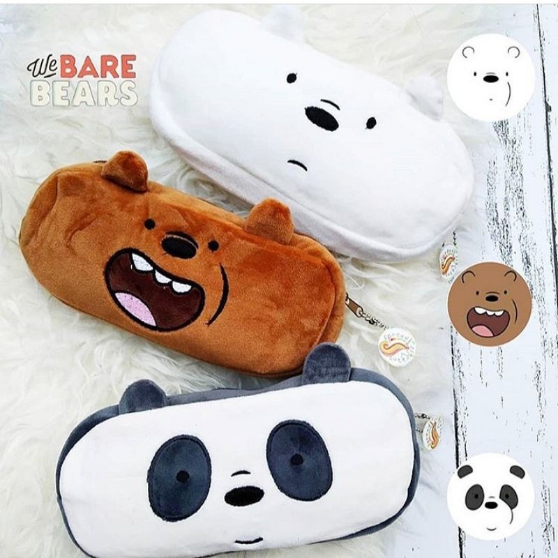 

[WEBOO] Kotak Pensil We Bare Bears WBB / Kotak Pensil Karakter Bahan Bulu Boneka / Tempat Pensil Grizzly Ice Bear Panpan / We Bare Bears Pen Bag / Wadah Pensil Kotak Pouch Makeup Kosmetik