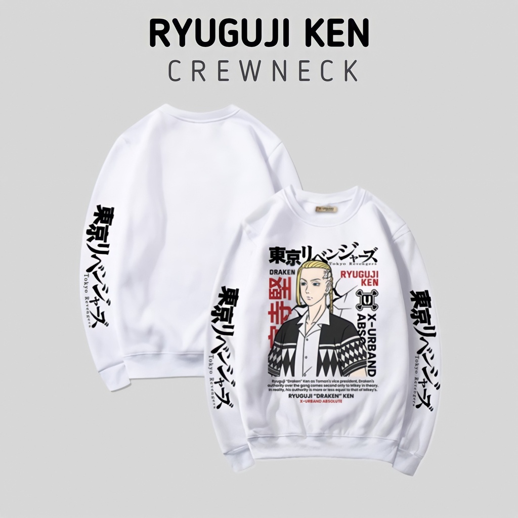 CREWNECK SWITER ANIME PRIA JAPAN RYUGUJI KEN HITAM SWEATER CN ANIM HUNTER X HUNTER JAPANESE STYLE VI