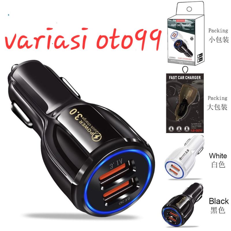 Car Charger Colokan Mobil 2 Port QC 3.0/3 1A