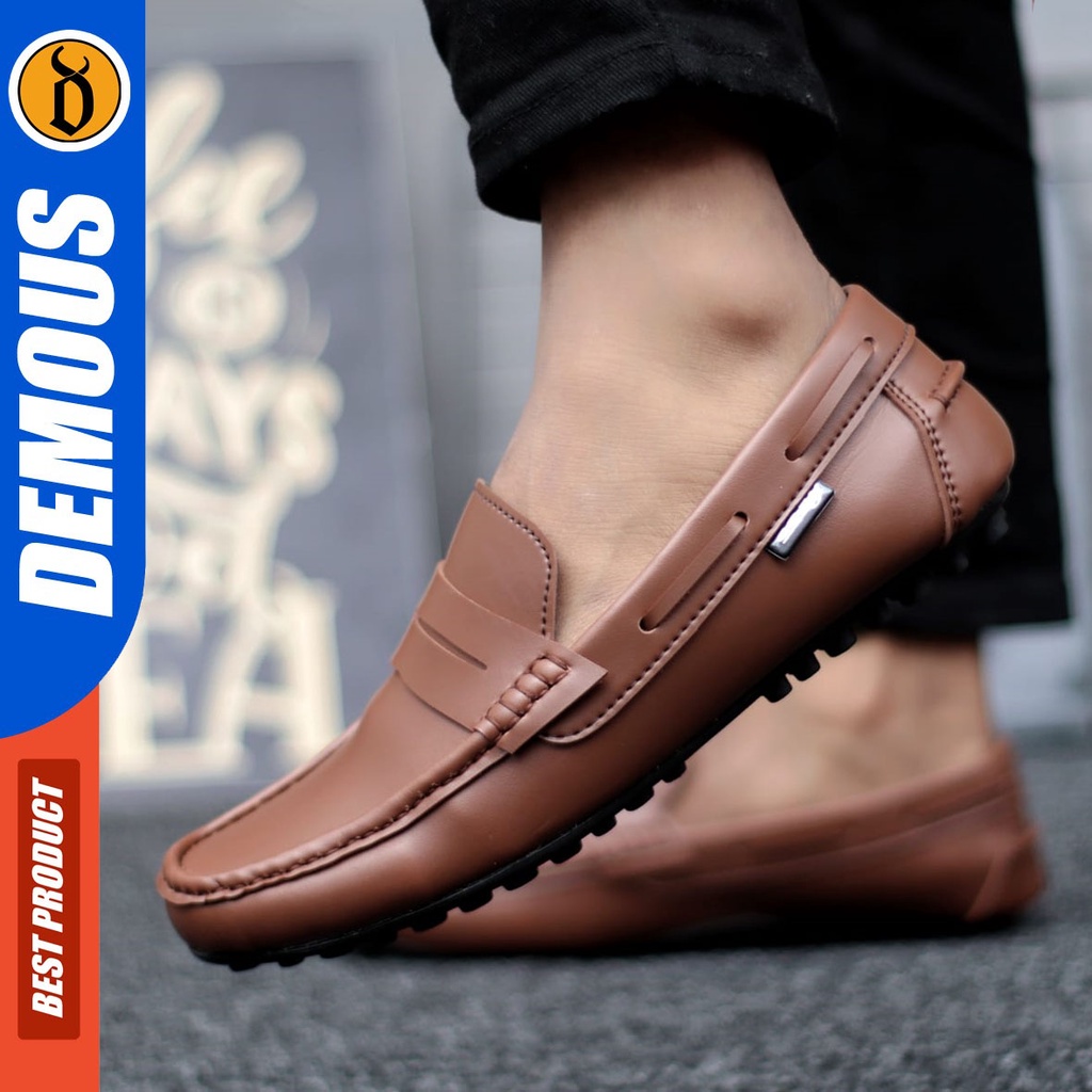 DEMOUS Venezia - Sepatu Formal Pantofel Hitam Kerja Slop Pria