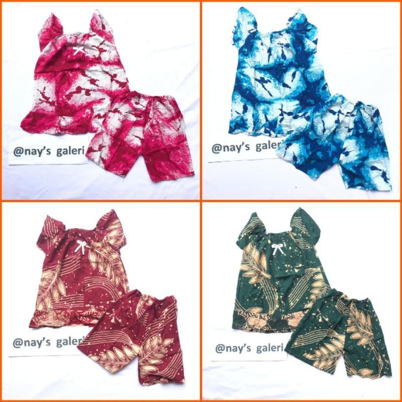 SETELAN BAJU ANAK SANTAI / DASTER PAKAIAN BALITA USIA 1 2 3 TAHUN / PILIH MOTIF BUNGA PANTAI COD