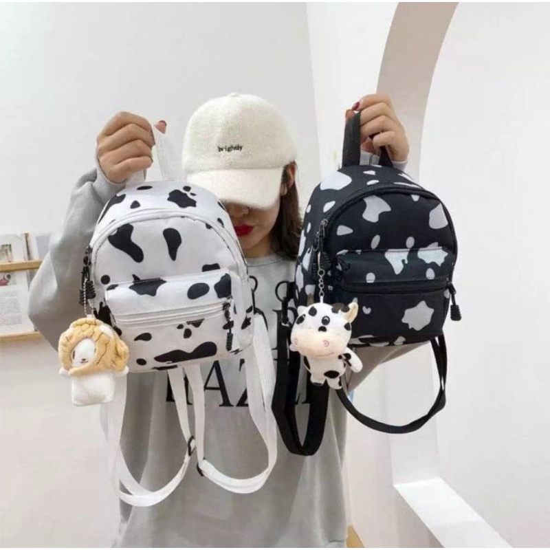 RaidStore93-Tas Ransel /slempang mini perempuan motif sapi terbaru