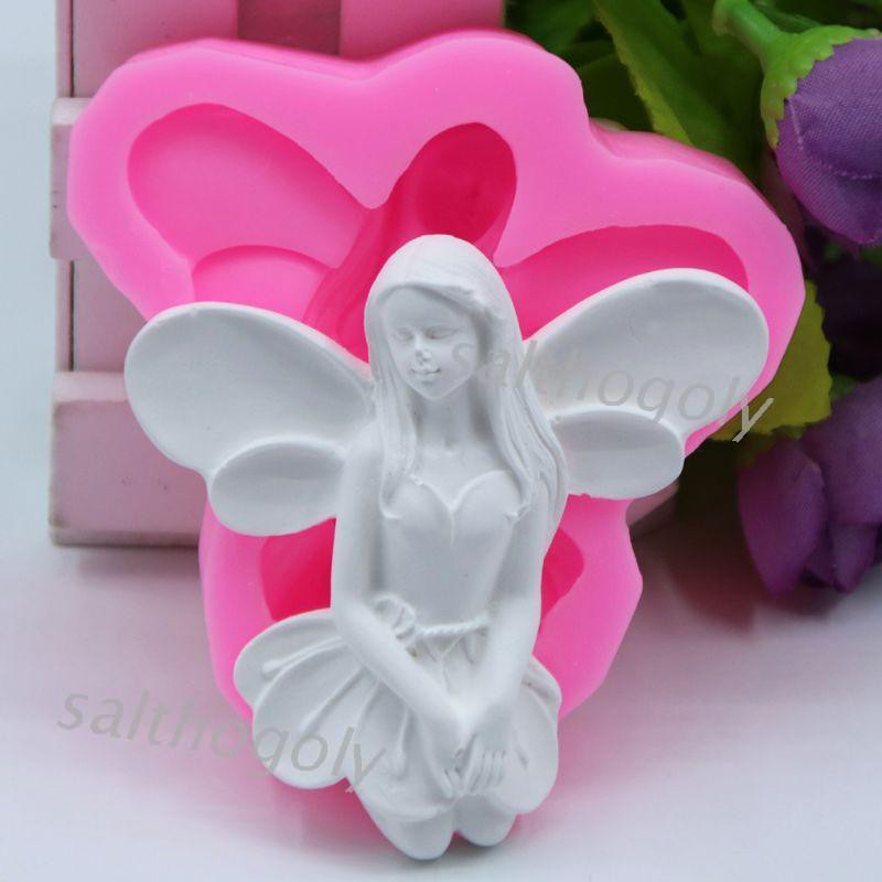 Cetakan Adonan Kue Fondant Desain Fairy Angel Bahan Silikon Untuk Baking