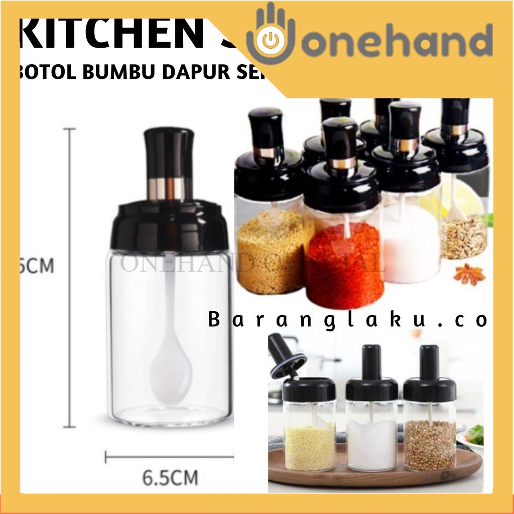 Botol Bumbu Dapur / Tempat Minyak Garam Kaca / Toples Wadah  BUMBU