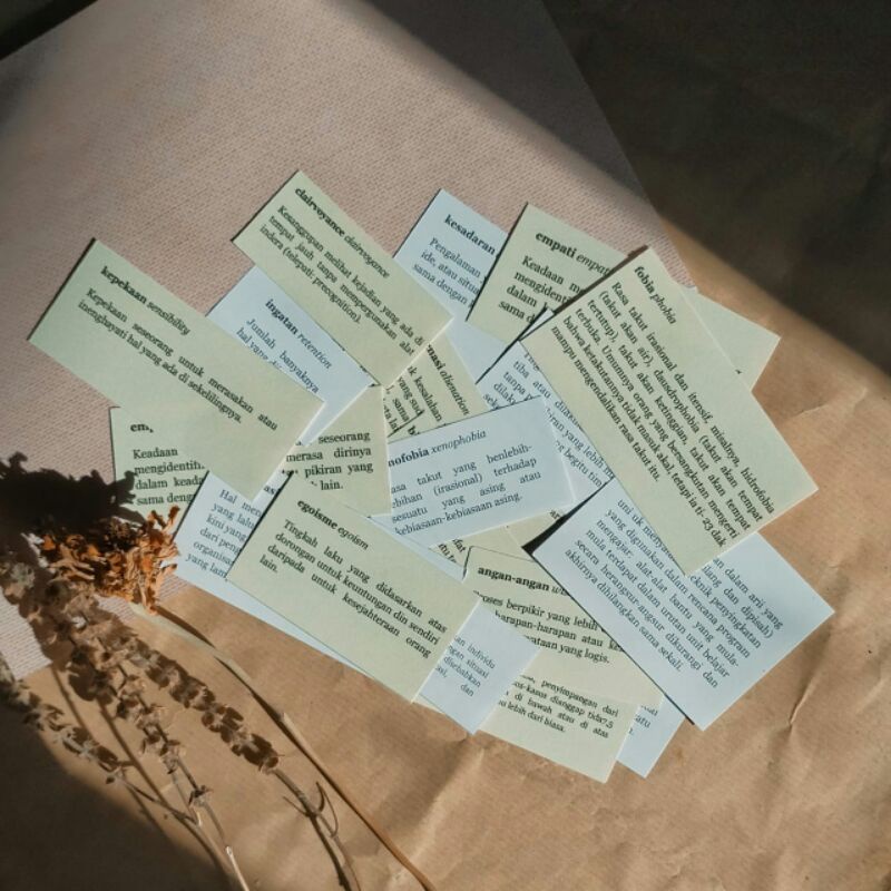 

20 Pcs Vintage Paper Kamus Istilah Psikologi Aesthetic Kertas Vintage Dictionary